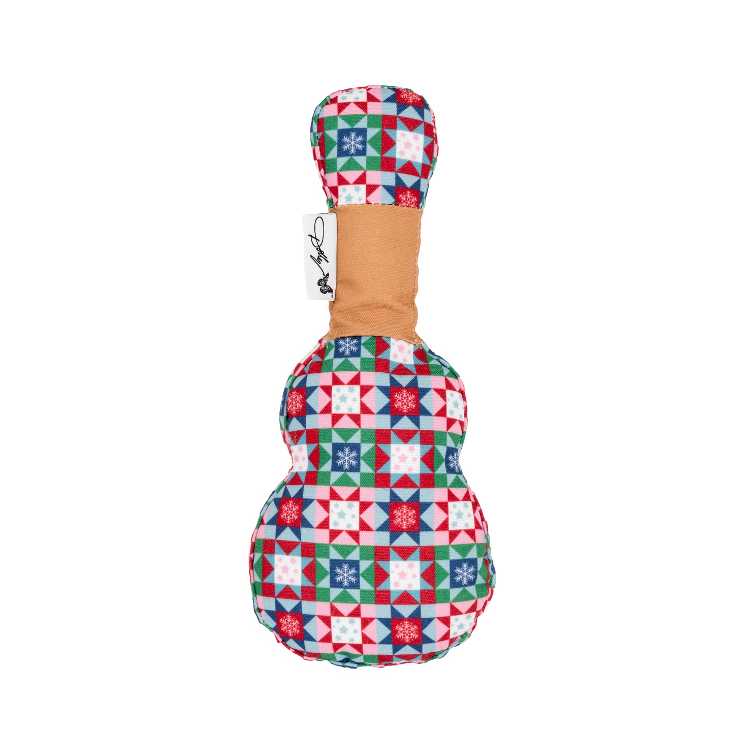 Snowflake Quilt Print Guitar Dog Toy