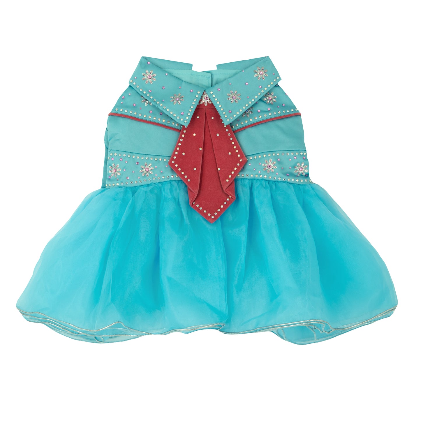 Western Rhinestone Tutu Pet Dress - Blue