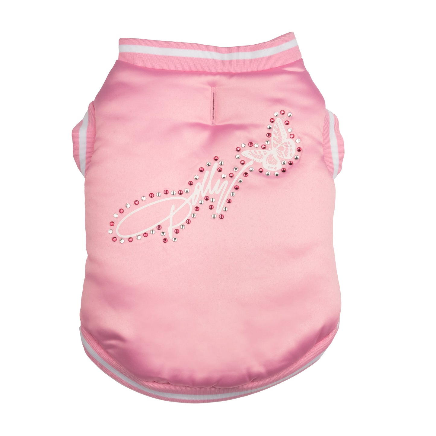 Dolly Rhinestone Varsity Pet Jacket - Pink