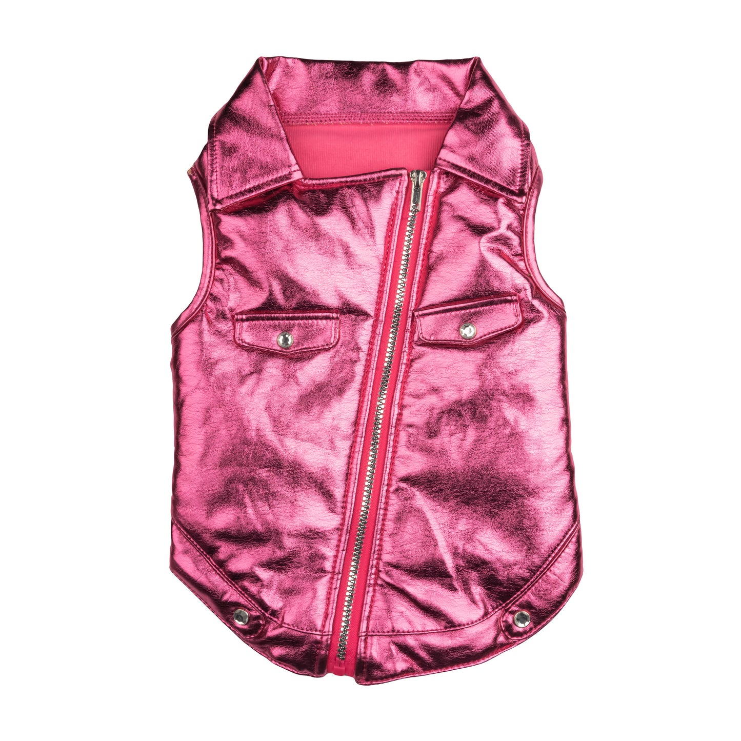 Dolly Rhinestone Moto Pet Jacket - Pink