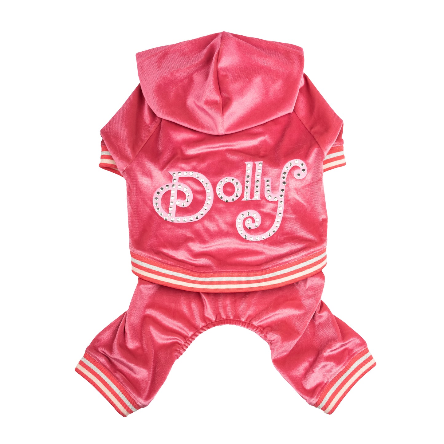 Dolly Rhinestone Pet Track Suit - Pink