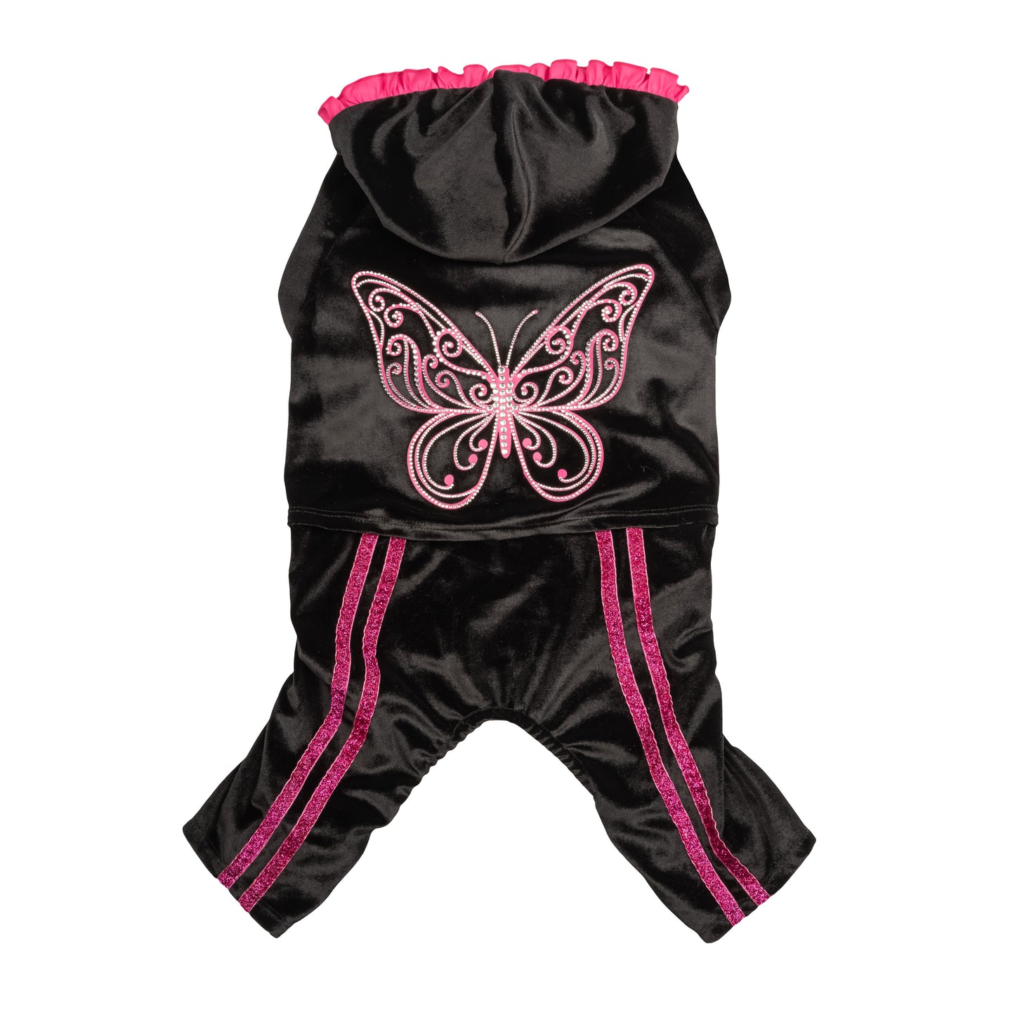 Dolly Sparkle Butterfly Pet Track Suit - Black