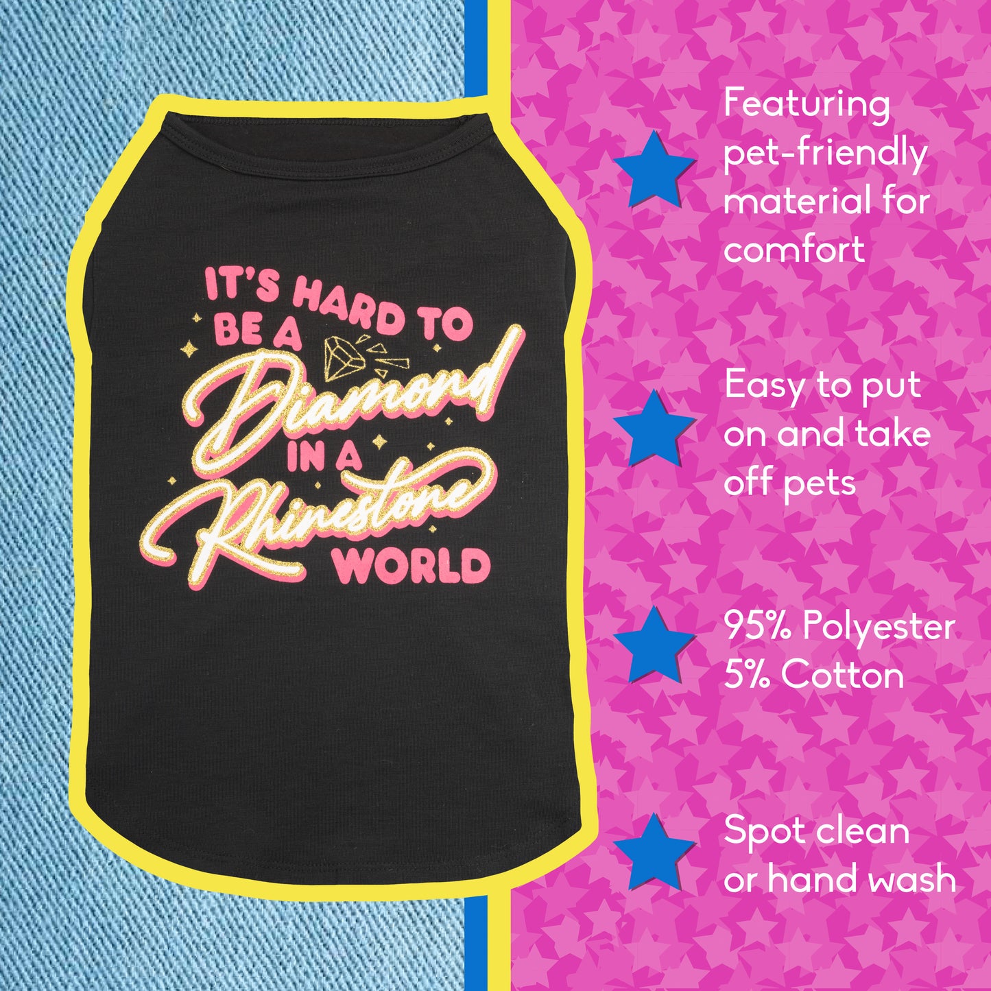 Hard To Be A Diamond Pet T-Shirt - Black