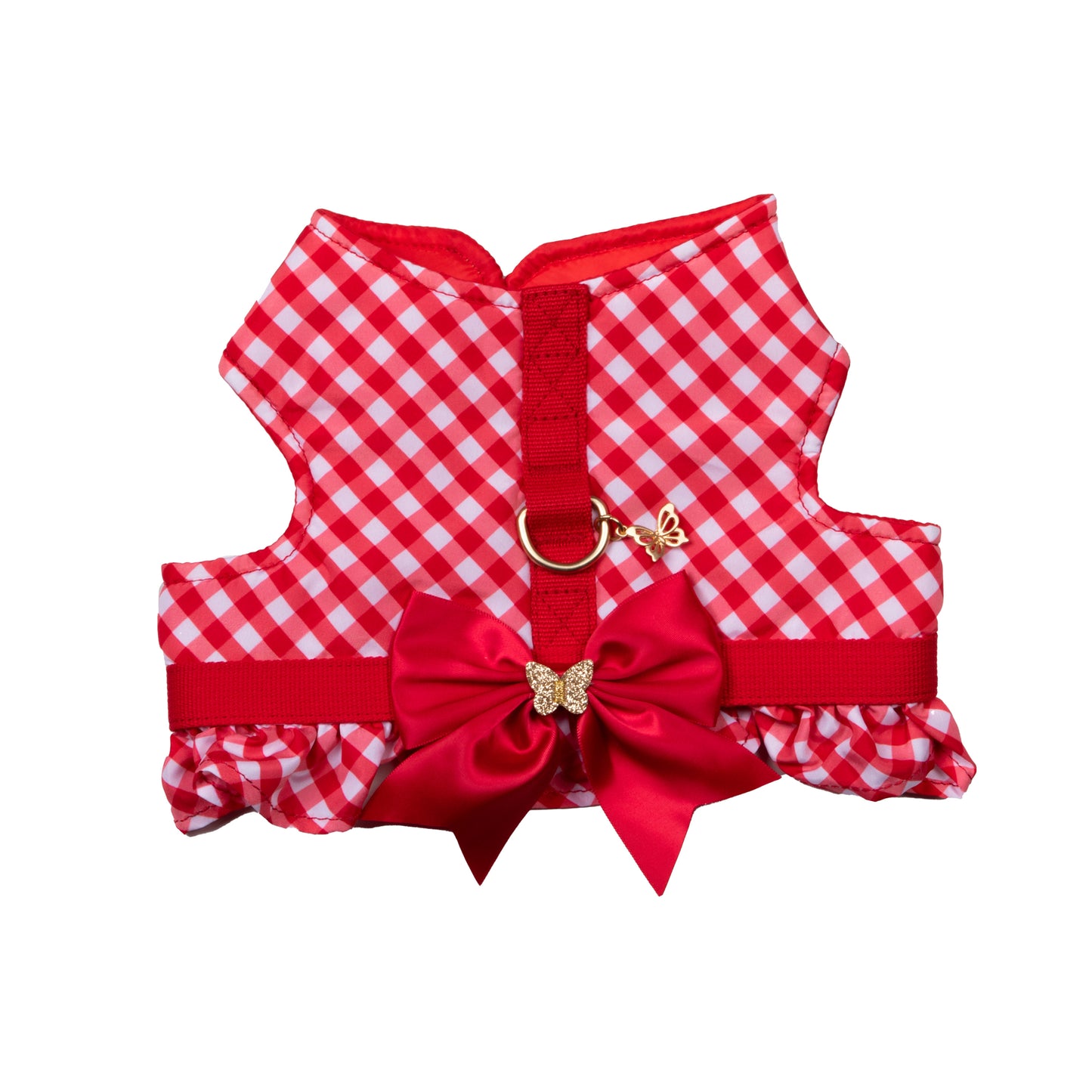 Gingham Print Body Harness for Pets