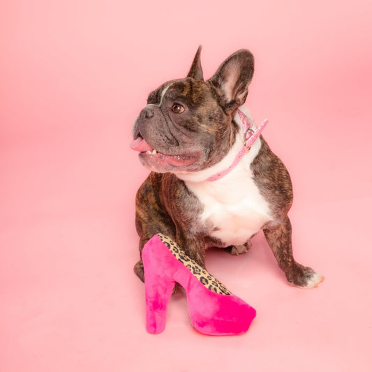 Pink Fabulous High Heel Plush Dog Squeaky Toy