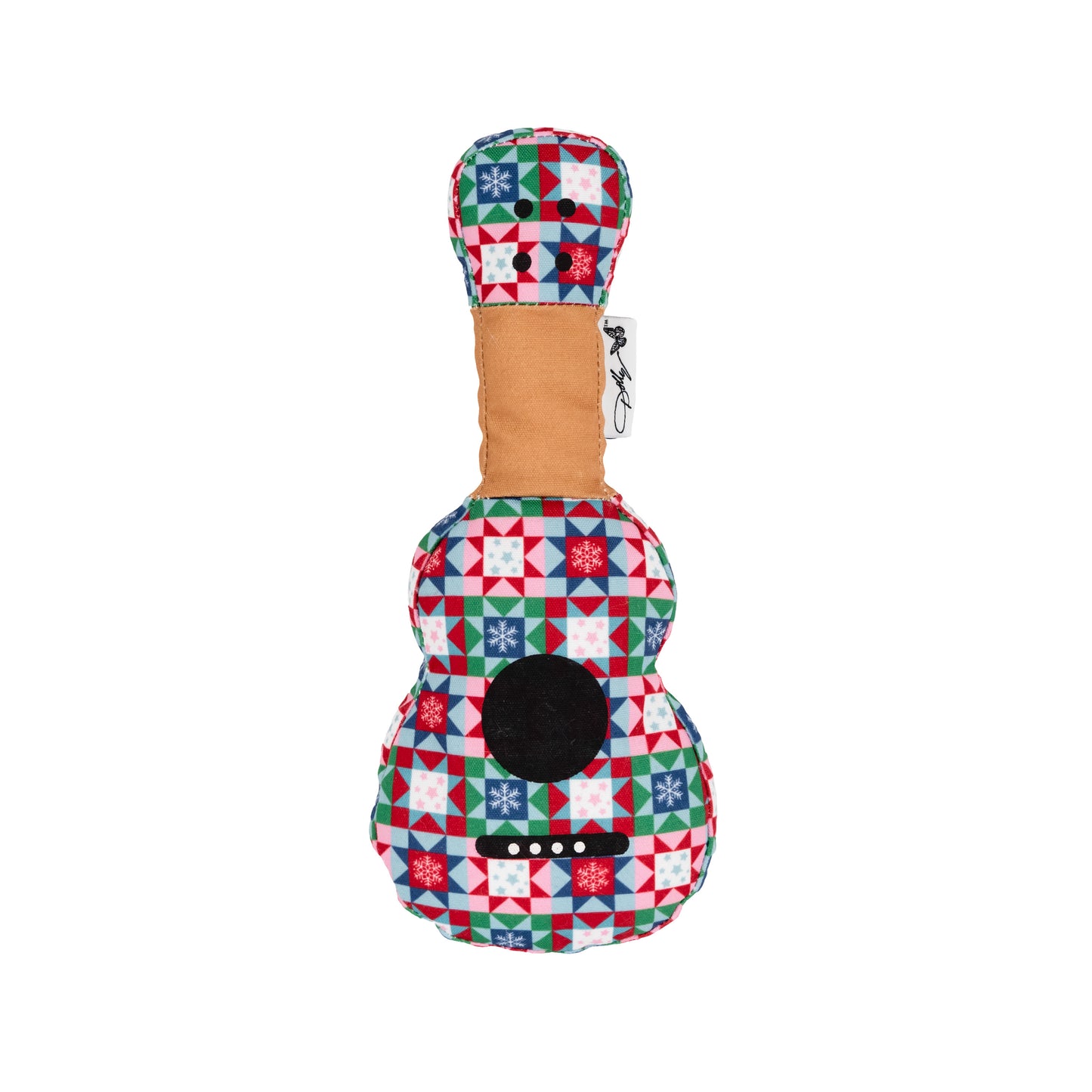 Snowflake Quilt Print Guitar Dog Toy