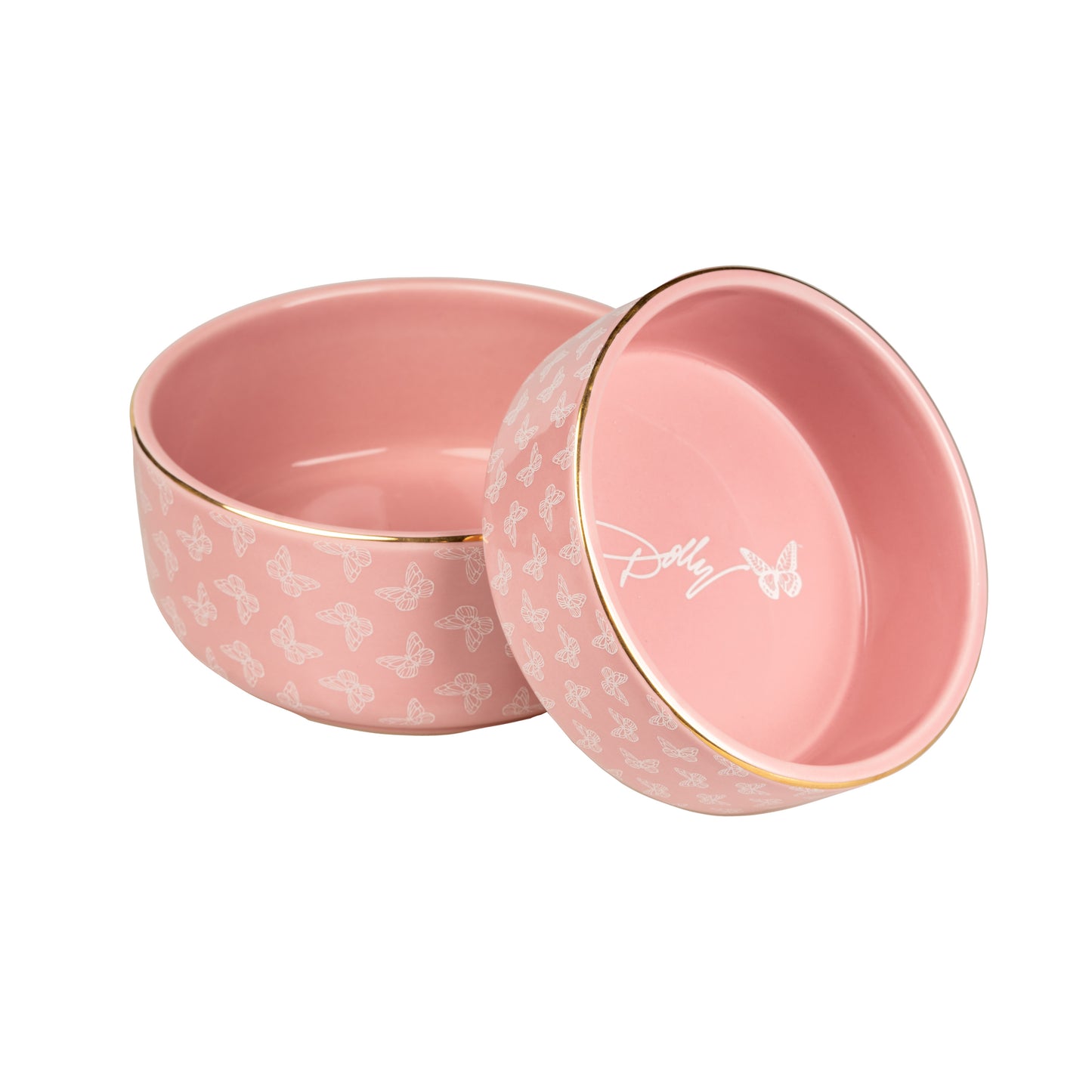 Butterfly Cat Bowl - Pink