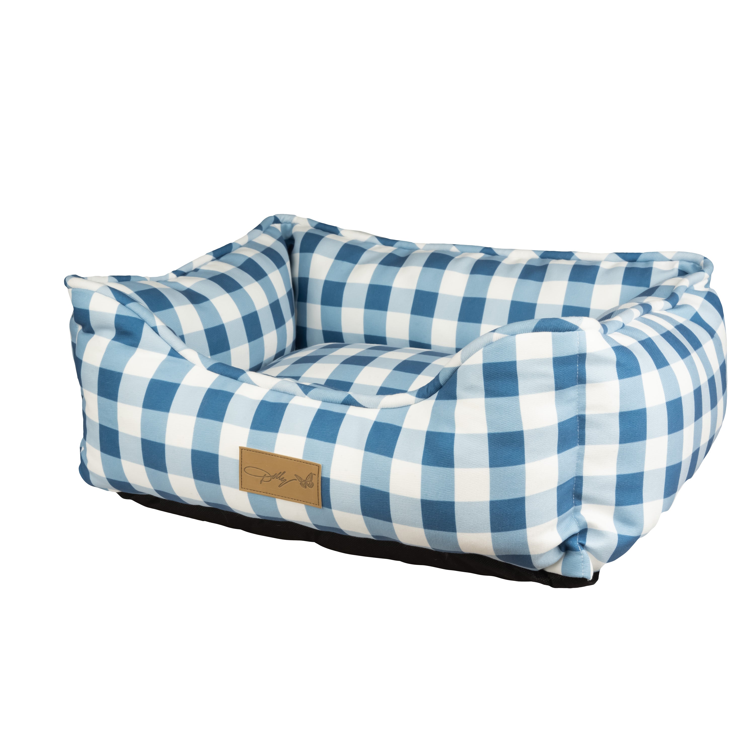 Gingham dog bed best sale