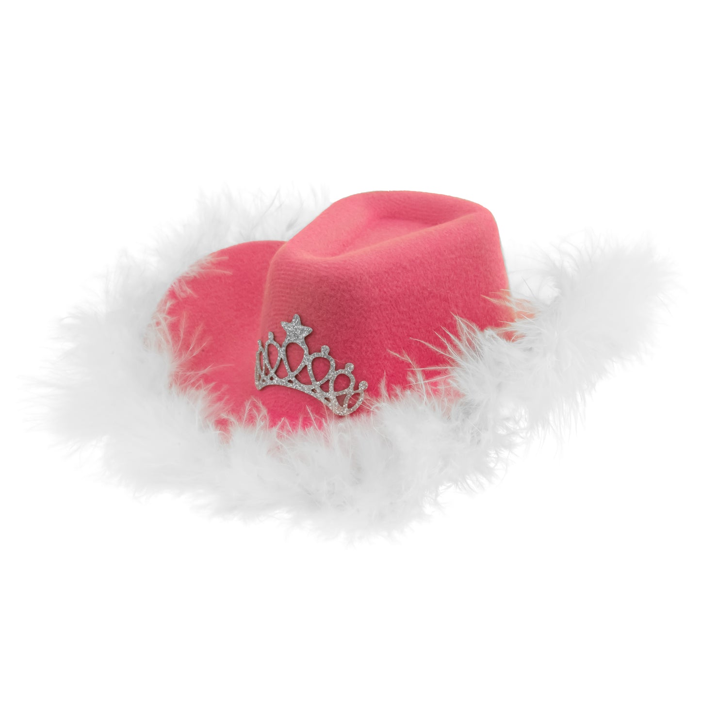 Pink Cowgirl Hat with Silver Tiara Accent for Pets