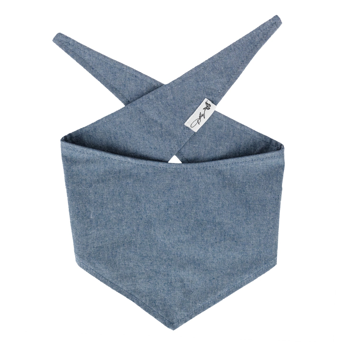 Blue Chambray Bandana with Patches for Pets