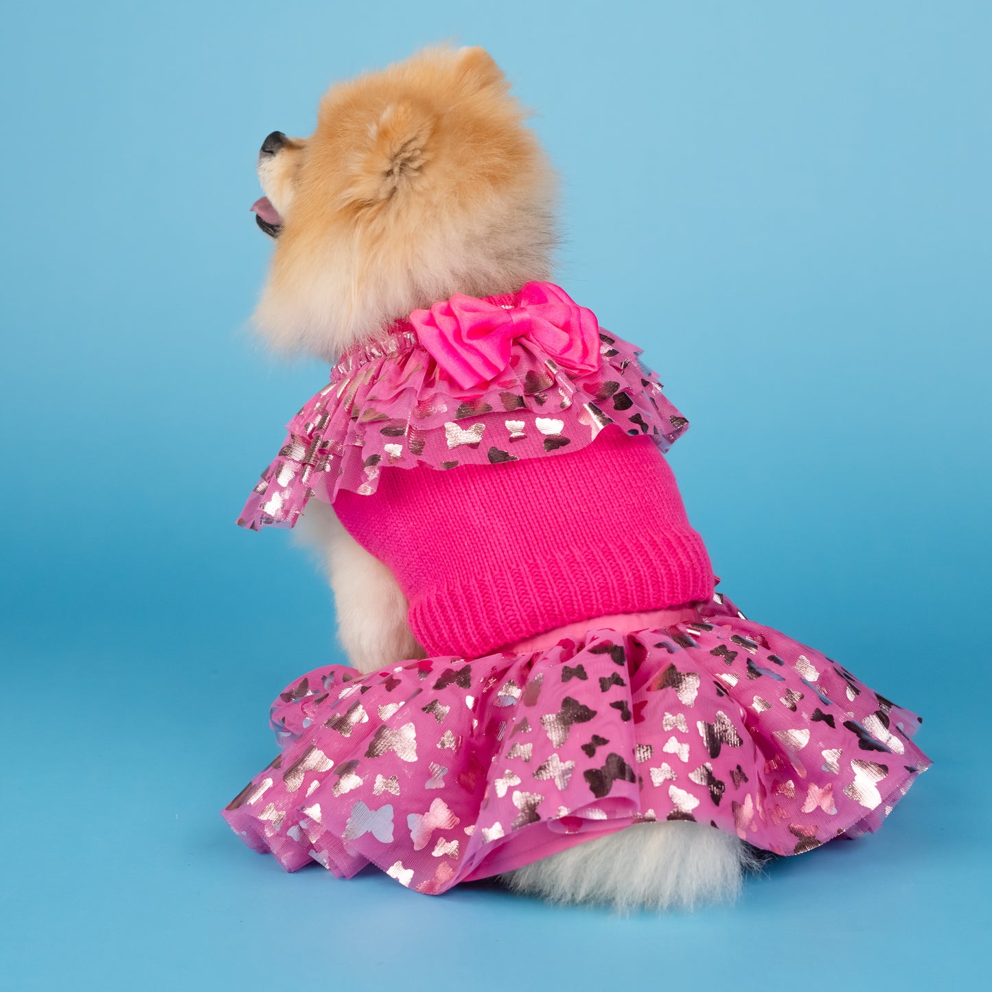 Dolly Ruffle Sweater and Skirt Set for Pets - Pink
