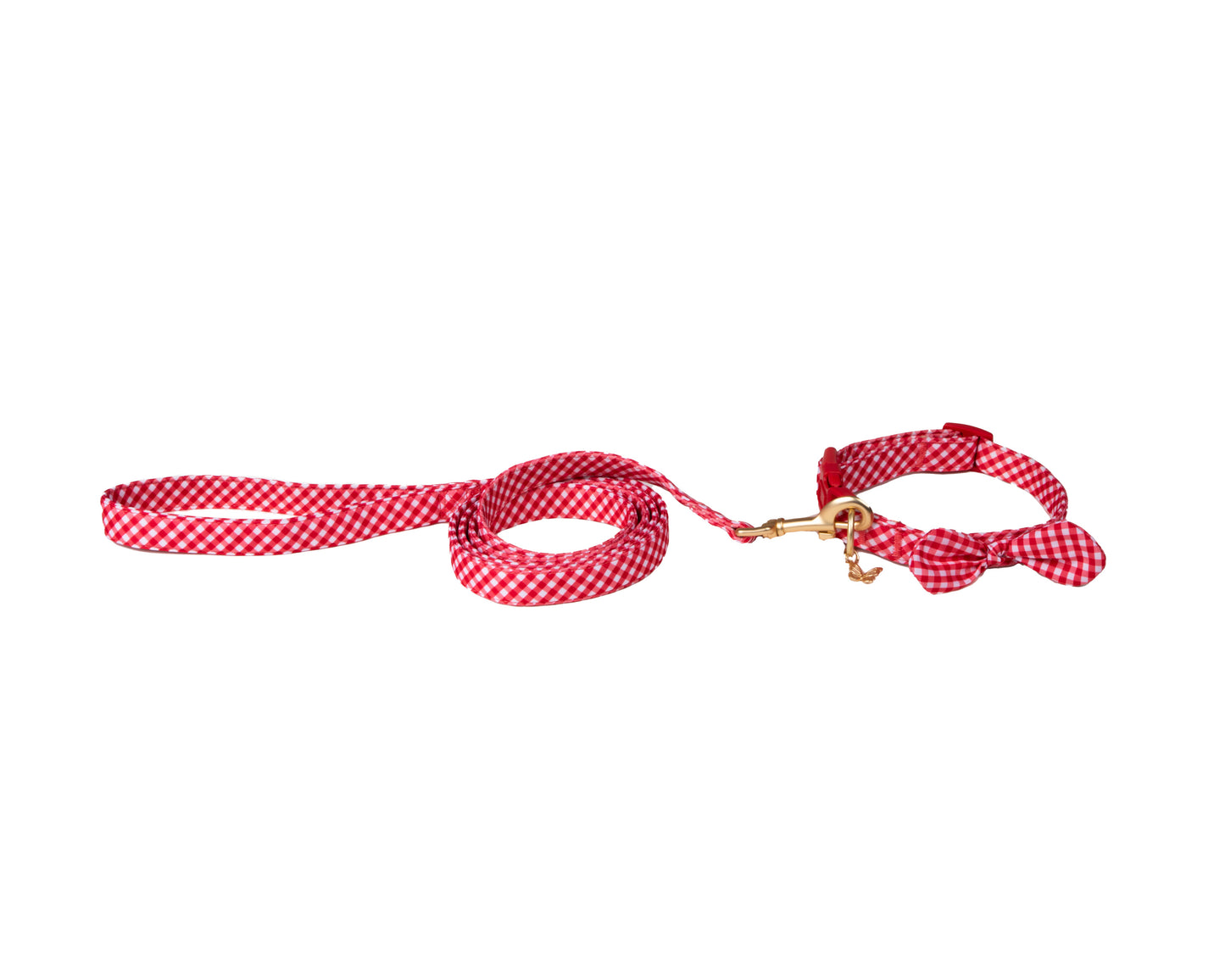 Red Gingham Collar Leash Set
