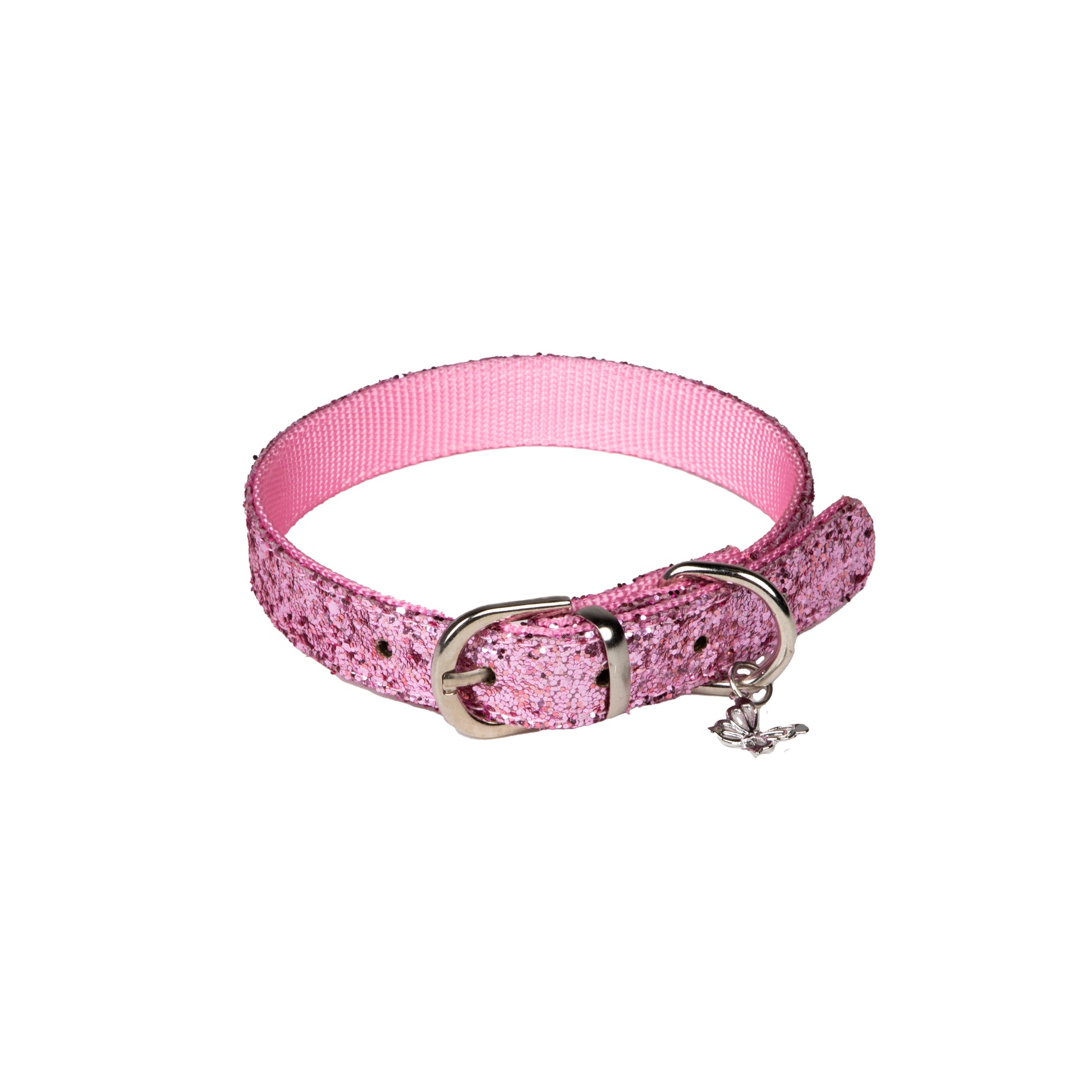 Pretty Little Lady Pink Sequined Two-Piece Collar and Leash Set