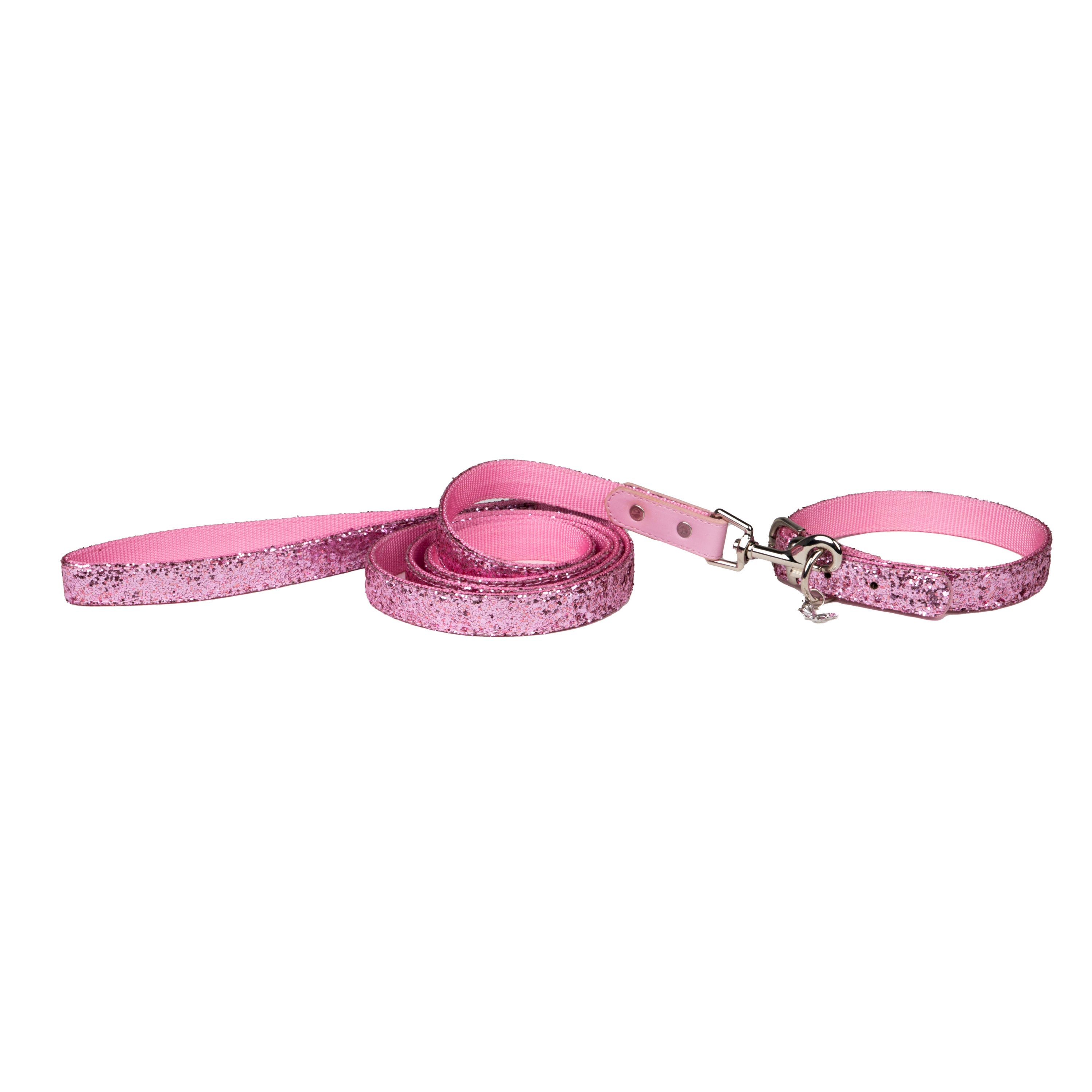 Pink dog collar and leash set hotsell